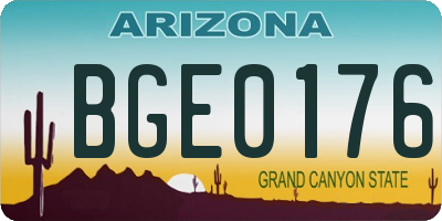 AZ license plate BGE0176