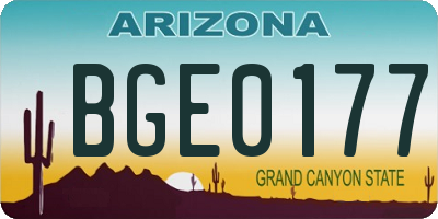AZ license plate BGE0177