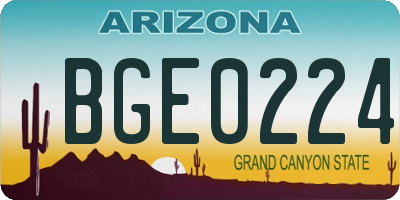 AZ license plate BGE0224