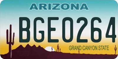 AZ license plate BGE0264