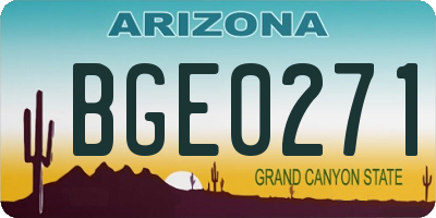 AZ license plate BGE0271