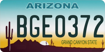 AZ license plate BGE0372