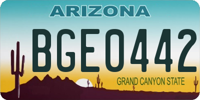 AZ license plate BGE0442