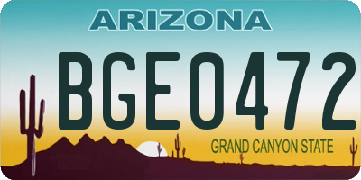 AZ license plate BGE0472