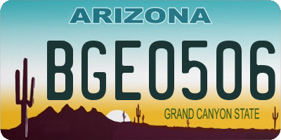 AZ license plate BGE0506