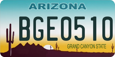 AZ license plate BGE0510