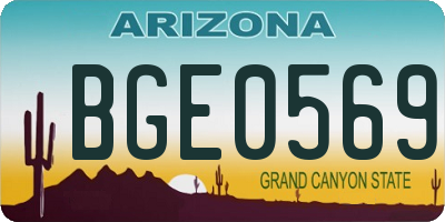 AZ license plate BGE0569