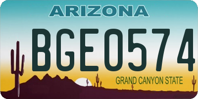 AZ license plate BGE0574