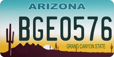 AZ license plate BGE0576