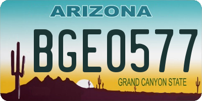 AZ license plate BGE0577