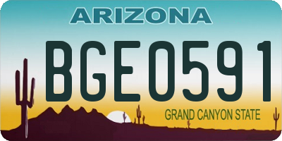 AZ license plate BGE0591