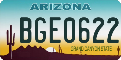 AZ license plate BGE0622