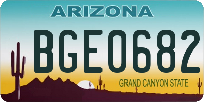 AZ license plate BGE0682