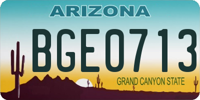 AZ license plate BGE0713