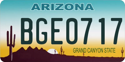AZ license plate BGE0717