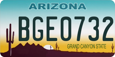 AZ license plate BGE0732