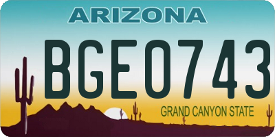 AZ license plate BGE0743