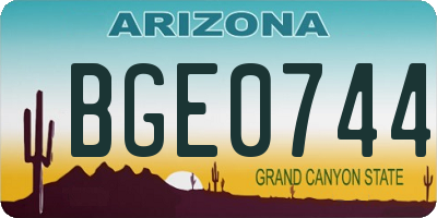 AZ license plate BGE0744
