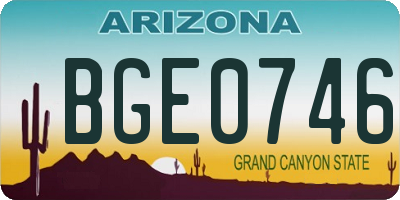AZ license plate BGE0746