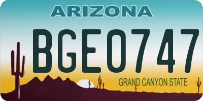 AZ license plate BGE0747