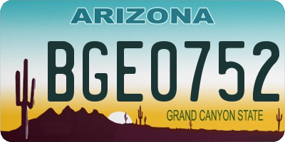 AZ license plate BGE0752