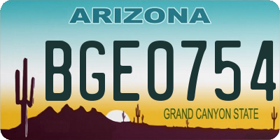 AZ license plate BGE0754
