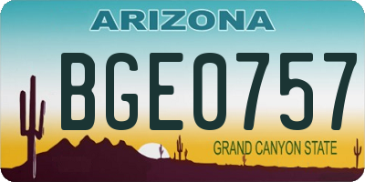 AZ license plate BGE0757