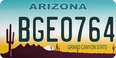 AZ license plate BGE0764