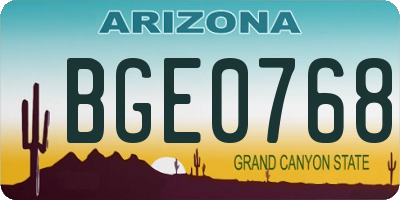 AZ license plate BGE0768