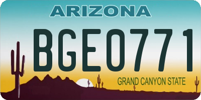 AZ license plate BGE0771