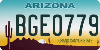 AZ license plate BGE0779