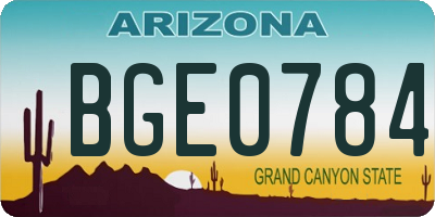AZ license plate BGE0784
