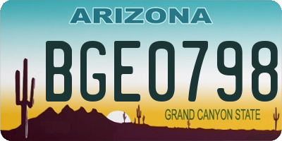 AZ license plate BGE0798