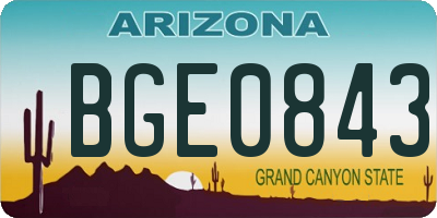 AZ license plate BGE0843