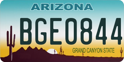 AZ license plate BGE0844