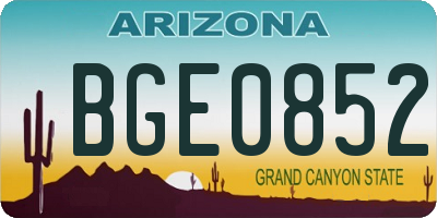 AZ license plate BGE0852
