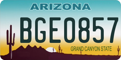 AZ license plate BGE0857
