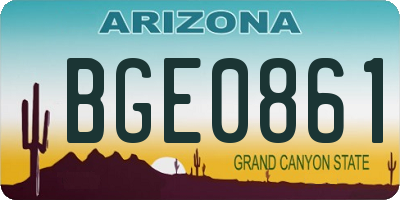 AZ license plate BGE0861