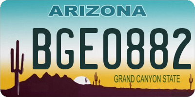 AZ license plate BGE0882