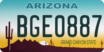 AZ license plate BGE0887
