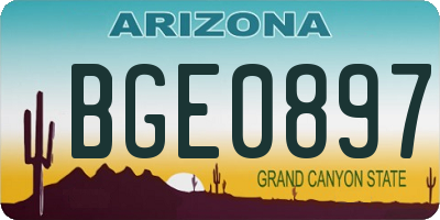 AZ license plate BGE0897