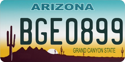 AZ license plate BGE0899