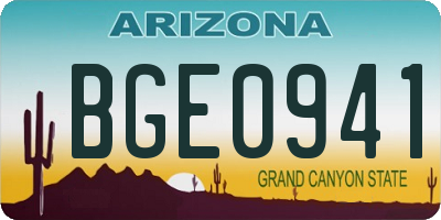 AZ license plate BGE0941