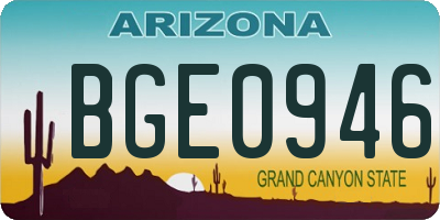 AZ license plate BGE0946