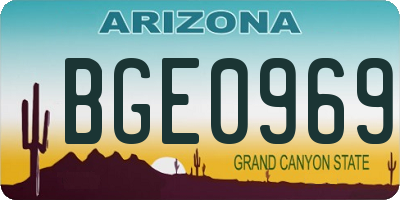 AZ license plate BGE0969