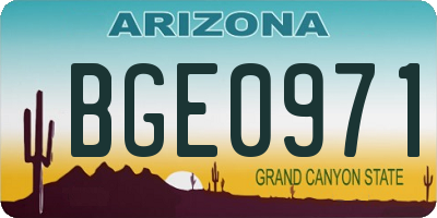 AZ license plate BGE0971
