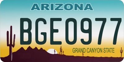 AZ license plate BGE0977