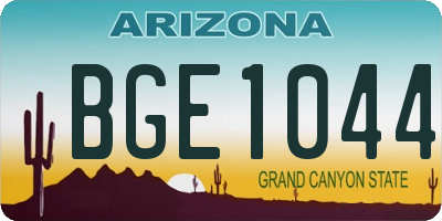 AZ license plate BGE1044