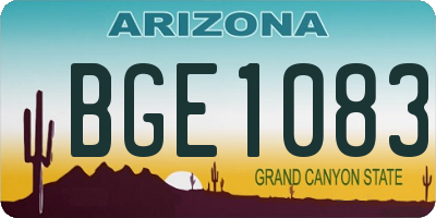 AZ license plate BGE1083