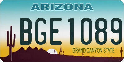 AZ license plate BGE1089